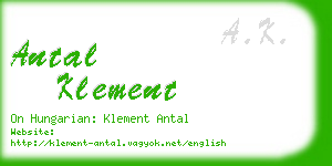 antal klement business card